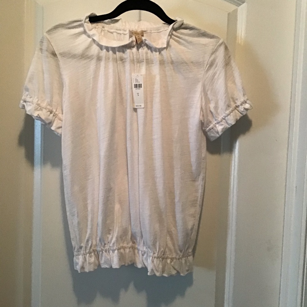 Anthropolgie white banded tshirt